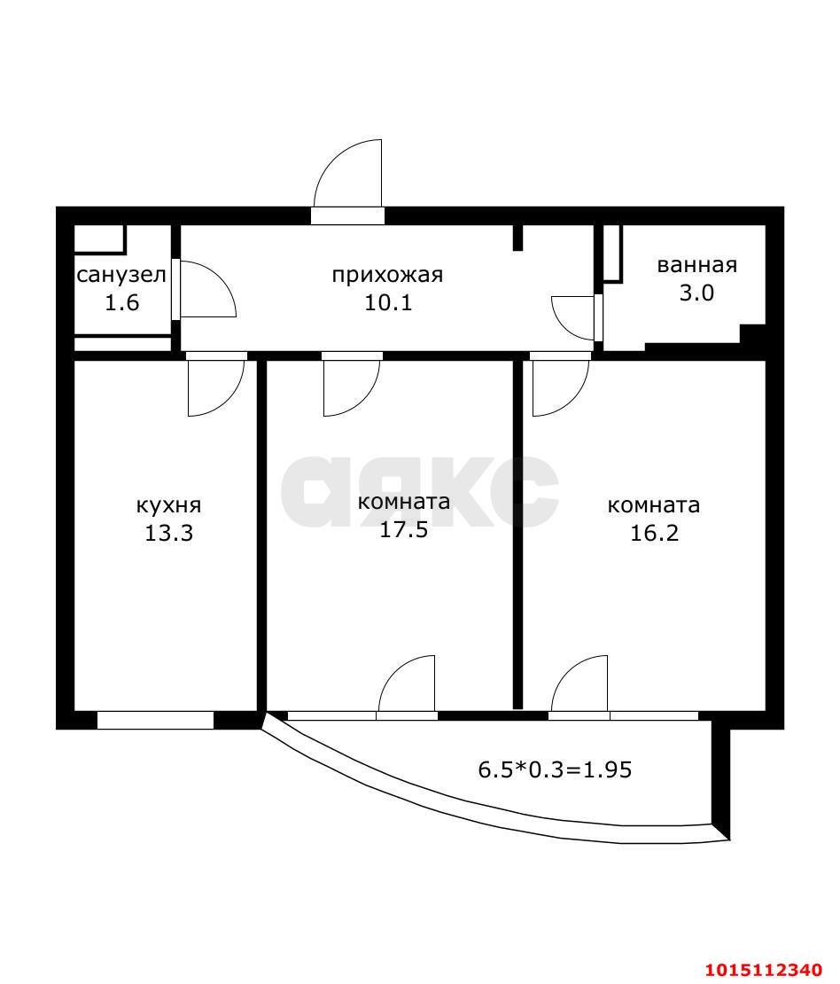 Фото №12: 2-комнатная квартира 67 м² - Краснодар, Краевая Клиническая Больница, ул. Домбайская, 6/1