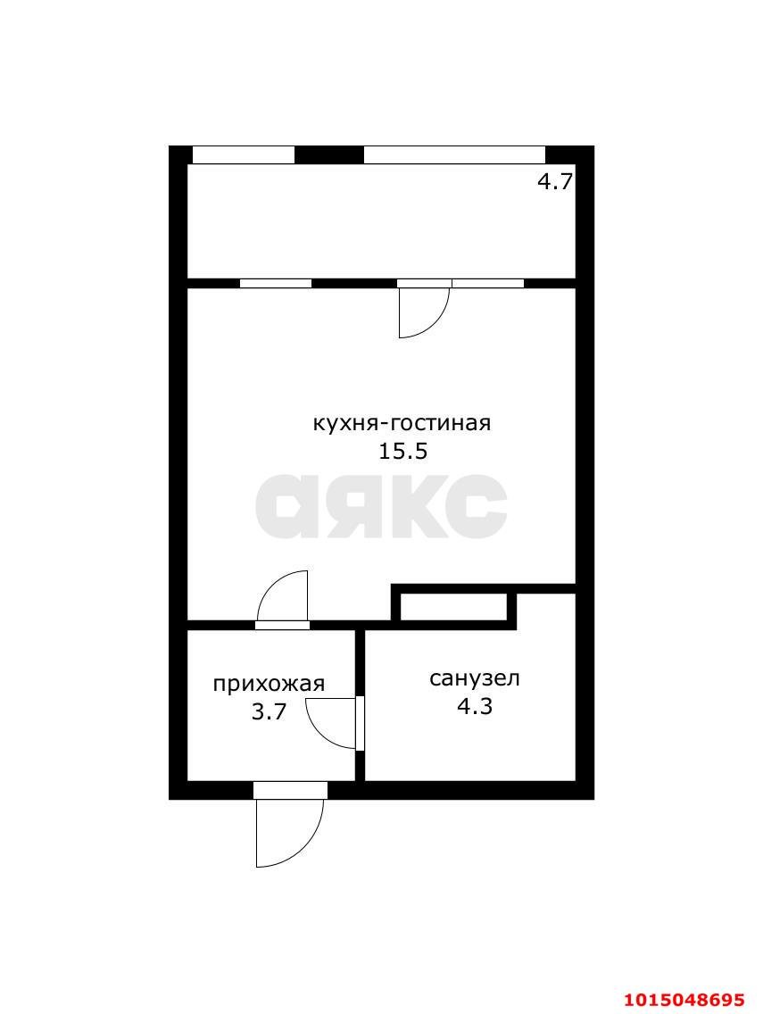 Фото №12: Студия 28 м² - Краснодар, ЖК Все Свои Вип, ул. Колхозная, 5/2