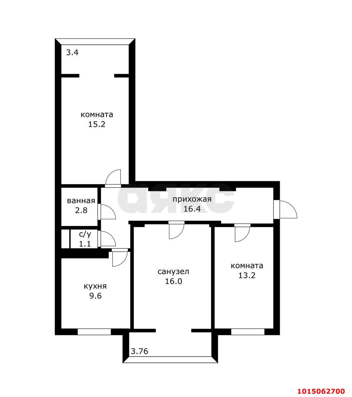 Фото №16: 3-комнатная квартира 74 м² - Краснодар, Военный городок № 109, ул. Кореновская, 73