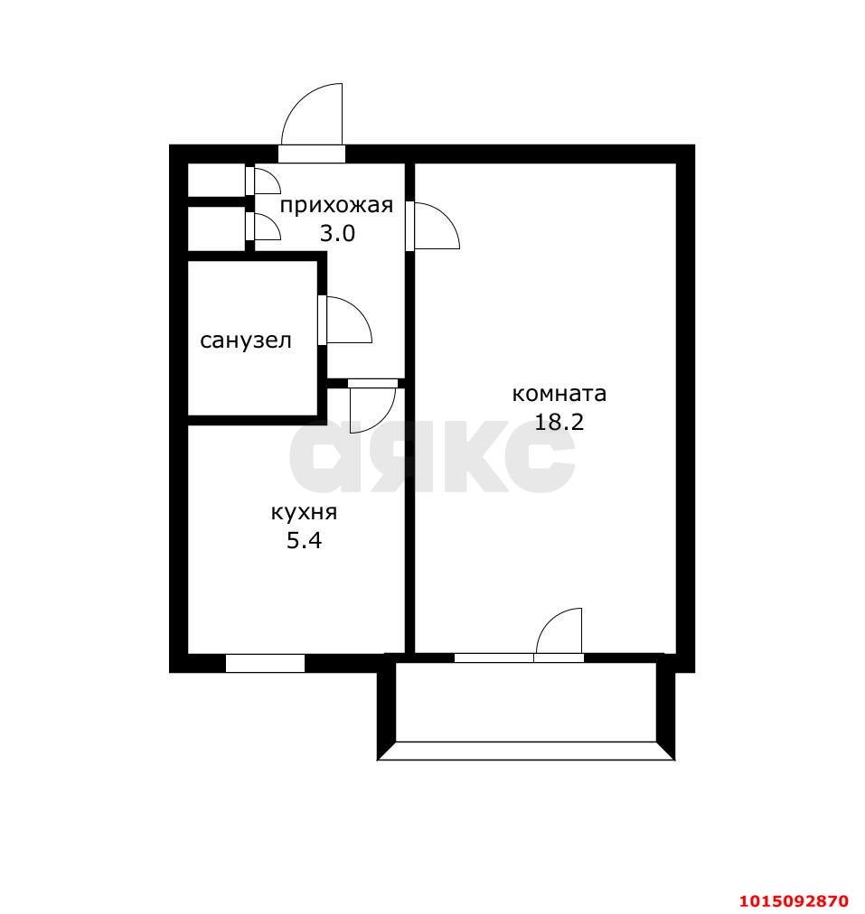 Фото №2: 1-комнатная квартира 33 м² - Краснодар, Гидростроителей, ул. имени Дмитрия Благоева, 19