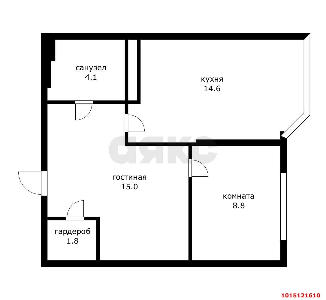 Фото №6: 1-комнатная квартира 44 м² - Краснодар, жилой комплекс Сказка Град, ул. имени В.Н. Мачуги, 166к2