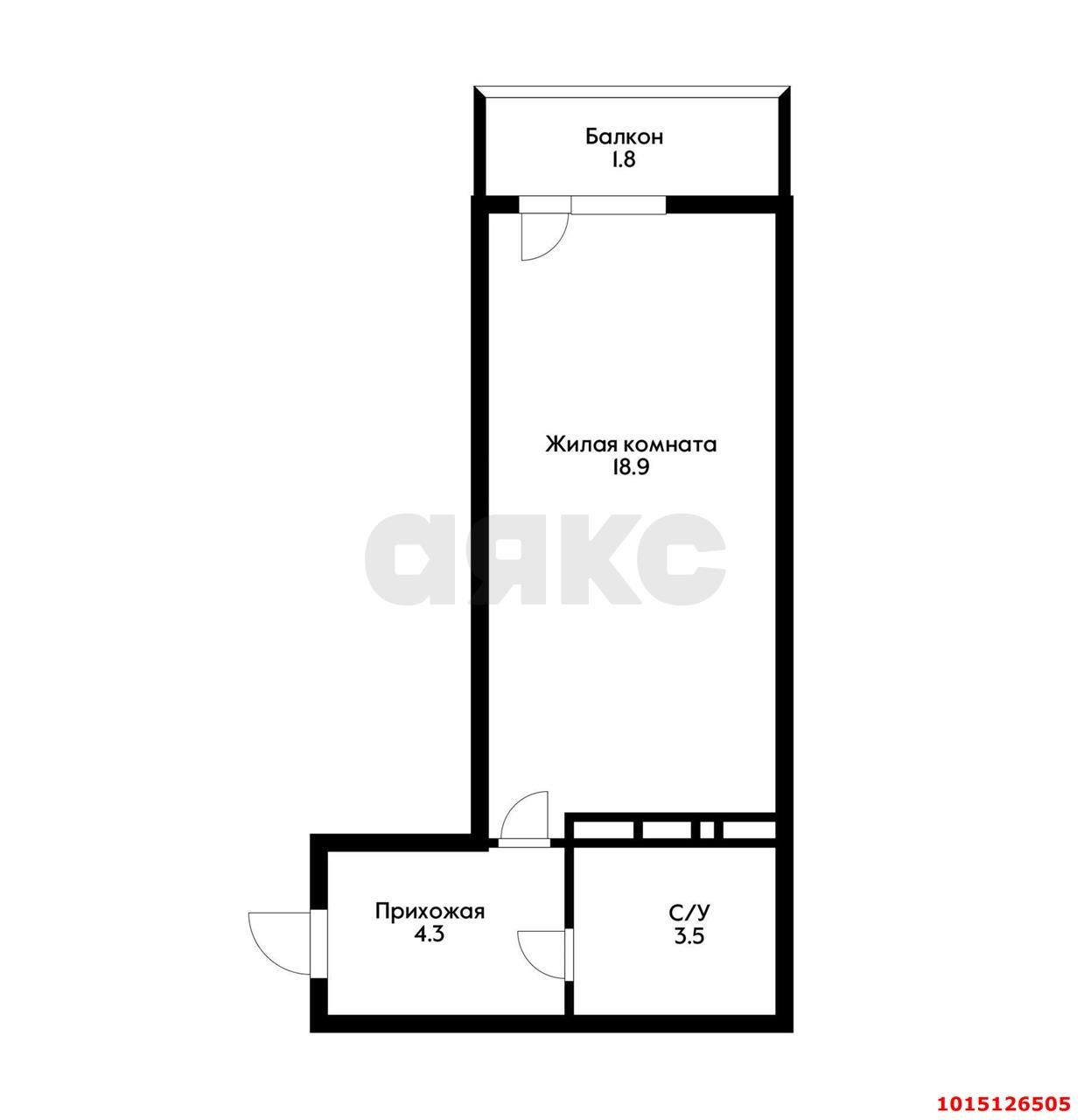 Фото №10: Студия 27 м² - Краснодар, ЖК Абрикосово, Прикубанский внутригородской округ, мкр. жилой комплекс Абрикосово, ул. имени Героя Георгия Бочарникова, 4к1