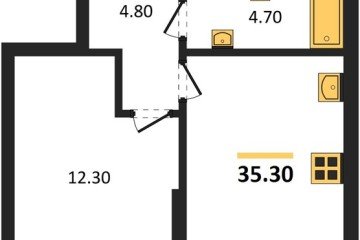 Фото №1: 1-комнатная квартира 35 м² - Краснодар, мкр. жилой комплекс Самолёт-7, 