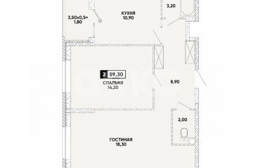 Фото №1: 2-комнатная квартира 59 м² - Мариуполь, мкр. ЖК Резиденция, пр-кт Строителей, 93