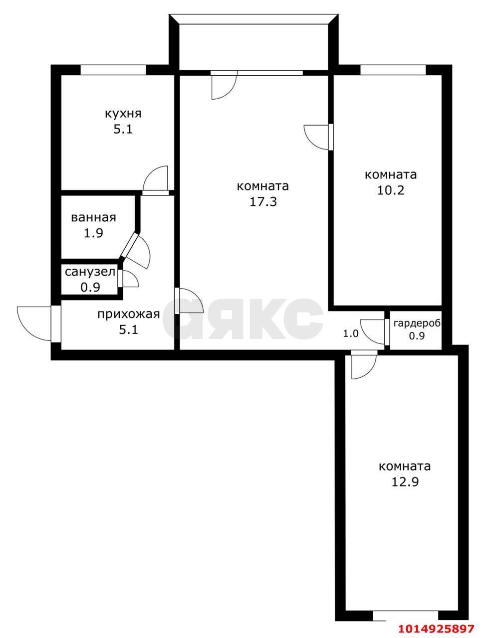 Фото №19: 3-комнатная квартира 56 м² - Краснодар, Дубинка, пр-д Полины Осипенко, 143
