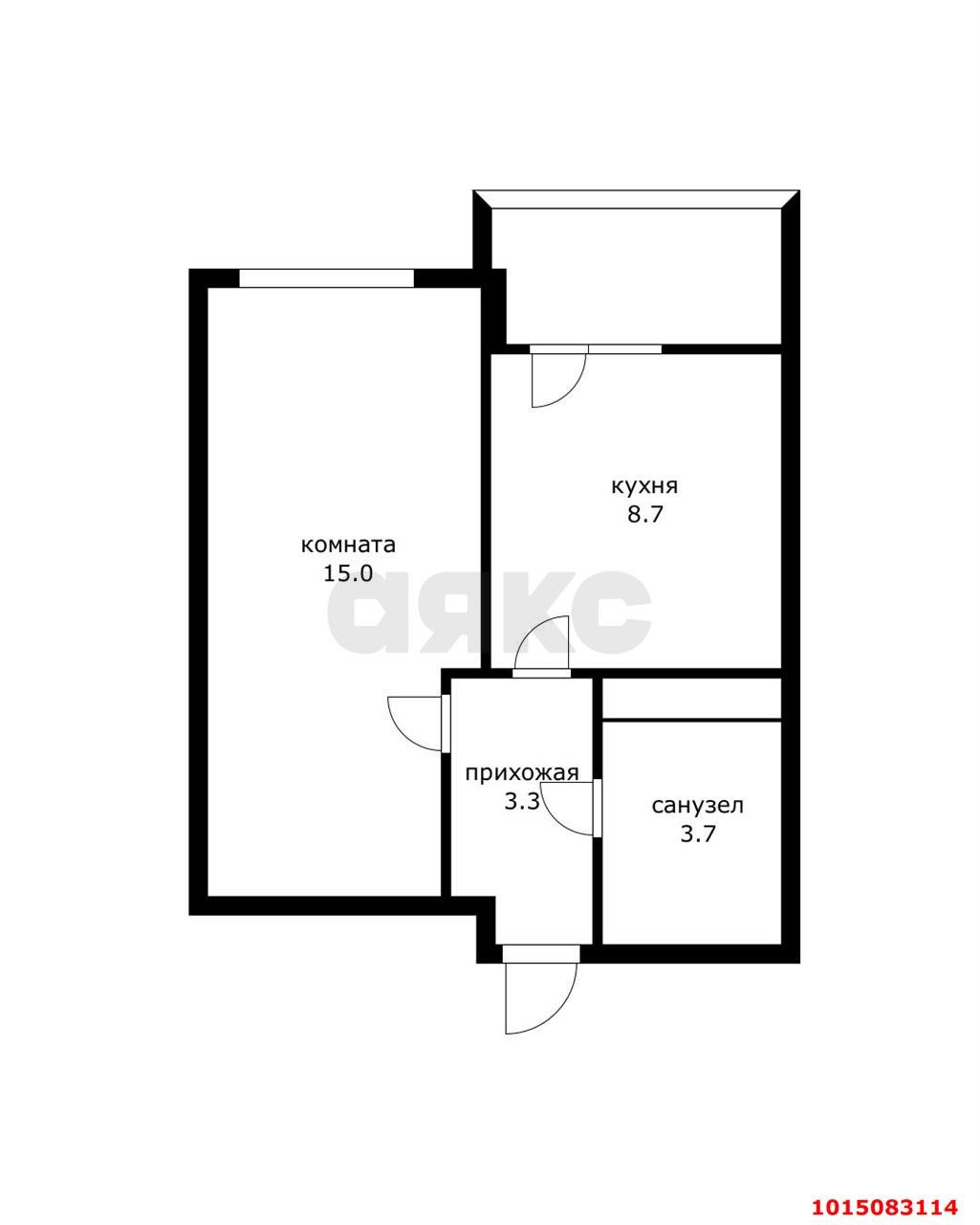 Фото №10: 1-комнатная квартира 31 м² - Краснодар, ЖК Абрикосово, ул. имени Героя Георгия Бочарникова, 4к2