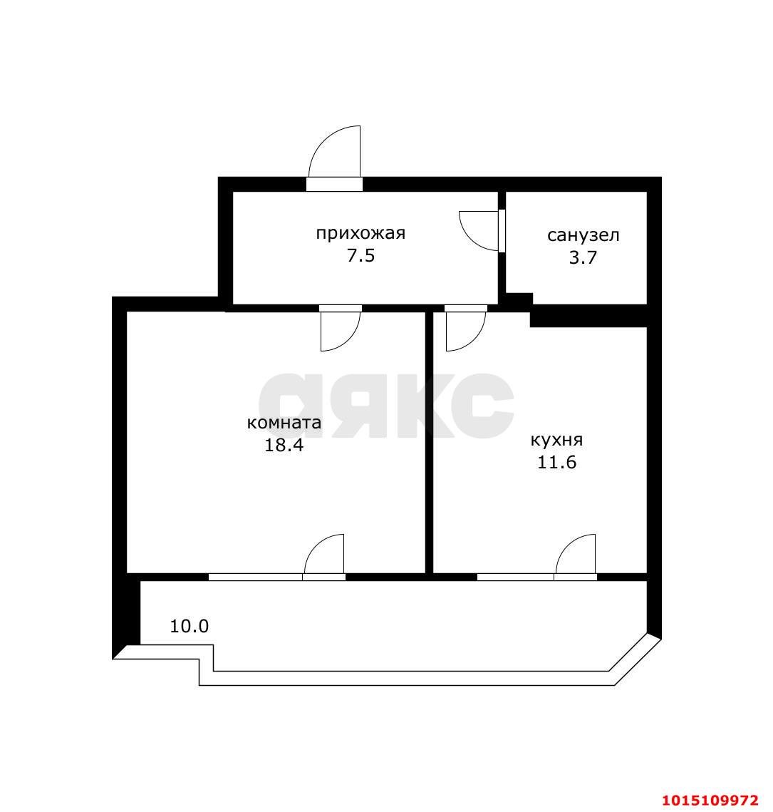 Фото №18: 1-комнатная квартира 51 м² - Краснодар, Фестивальный, ул. Фестивальная, 3