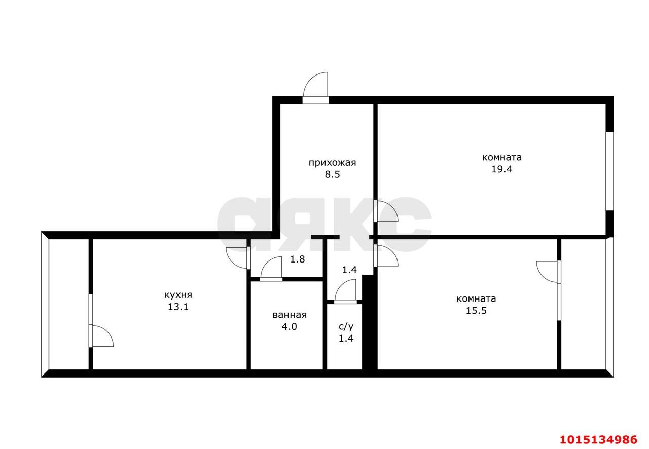Фото №2: 2-комнатная квартира 74 м² - Краснодар, Молодёжный, ул. 3-я Целиноградская, 5