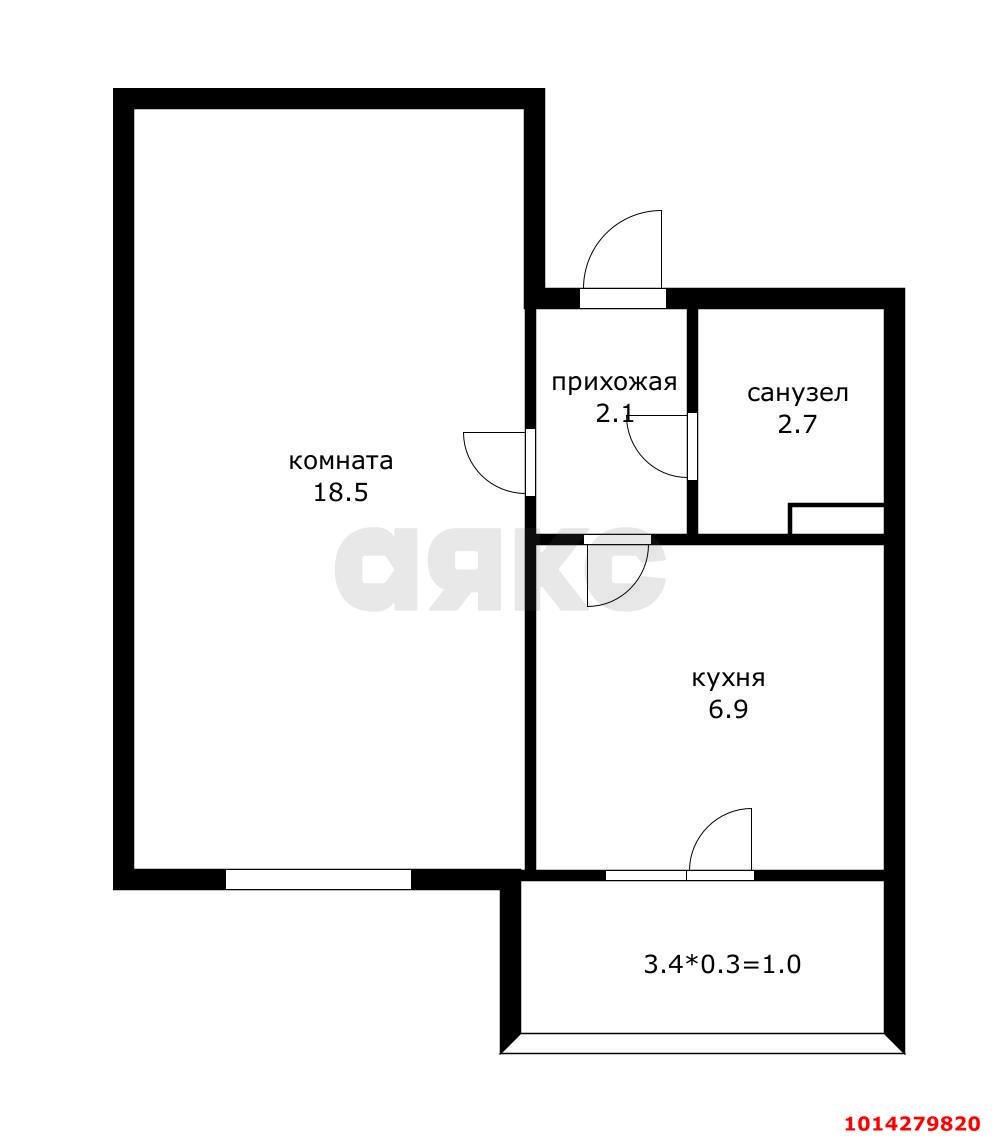 Фото №13: 1-комнатная квартира 34 м² - Новая Адыгея, ул. Тургеневское шоссе, 33с1