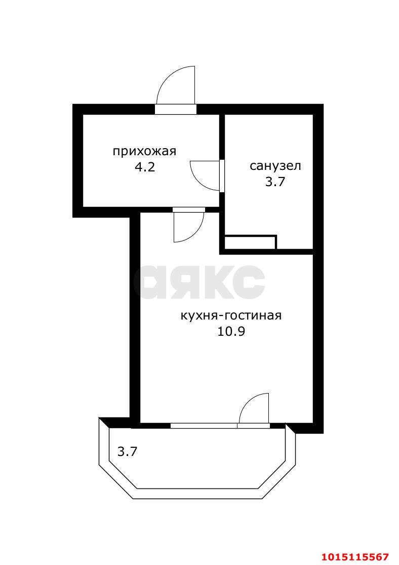 Фото №6: Студия 18 м² - Краснодар, Светлоград, ул. Красных Партизан, 1/4к16