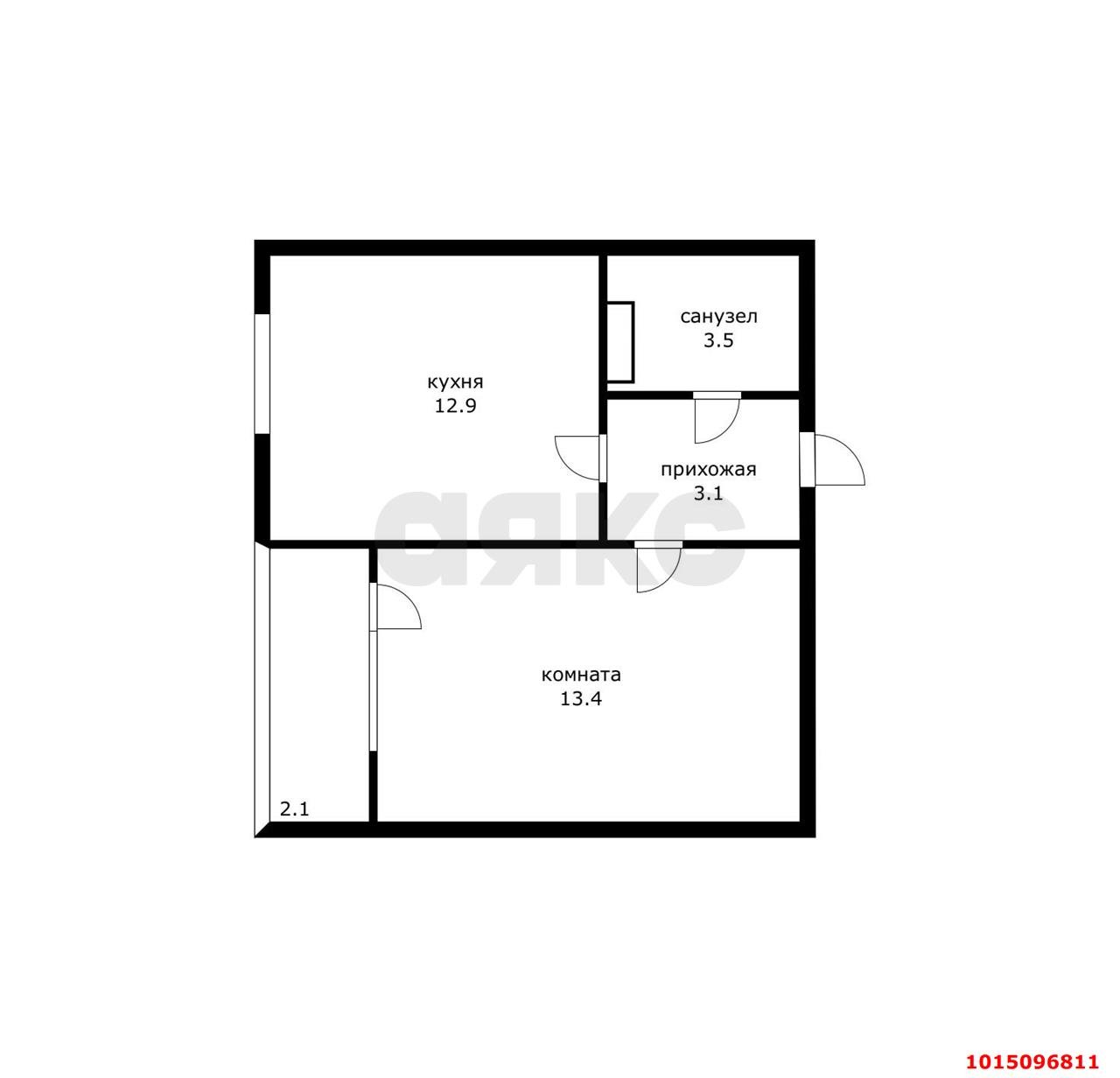 Фото №6: 1-комнатная квартира 37 м² - Краснодар, жилой комплекс Самолёт-6, ул. Ивана Беличенко, 92