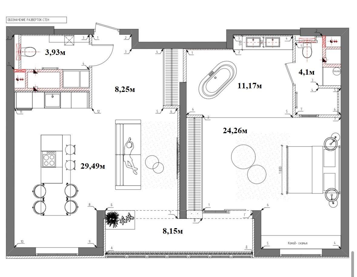 Фото №17: 2-комнатная квартира 89 м² - Краснодар, ЖК Тургенев, Западный внутригородской округ, жилой комплекс Маршал, Фестивальный, мкр. жилой комплекс Тургенев, ул. Дальняя, 8к2
