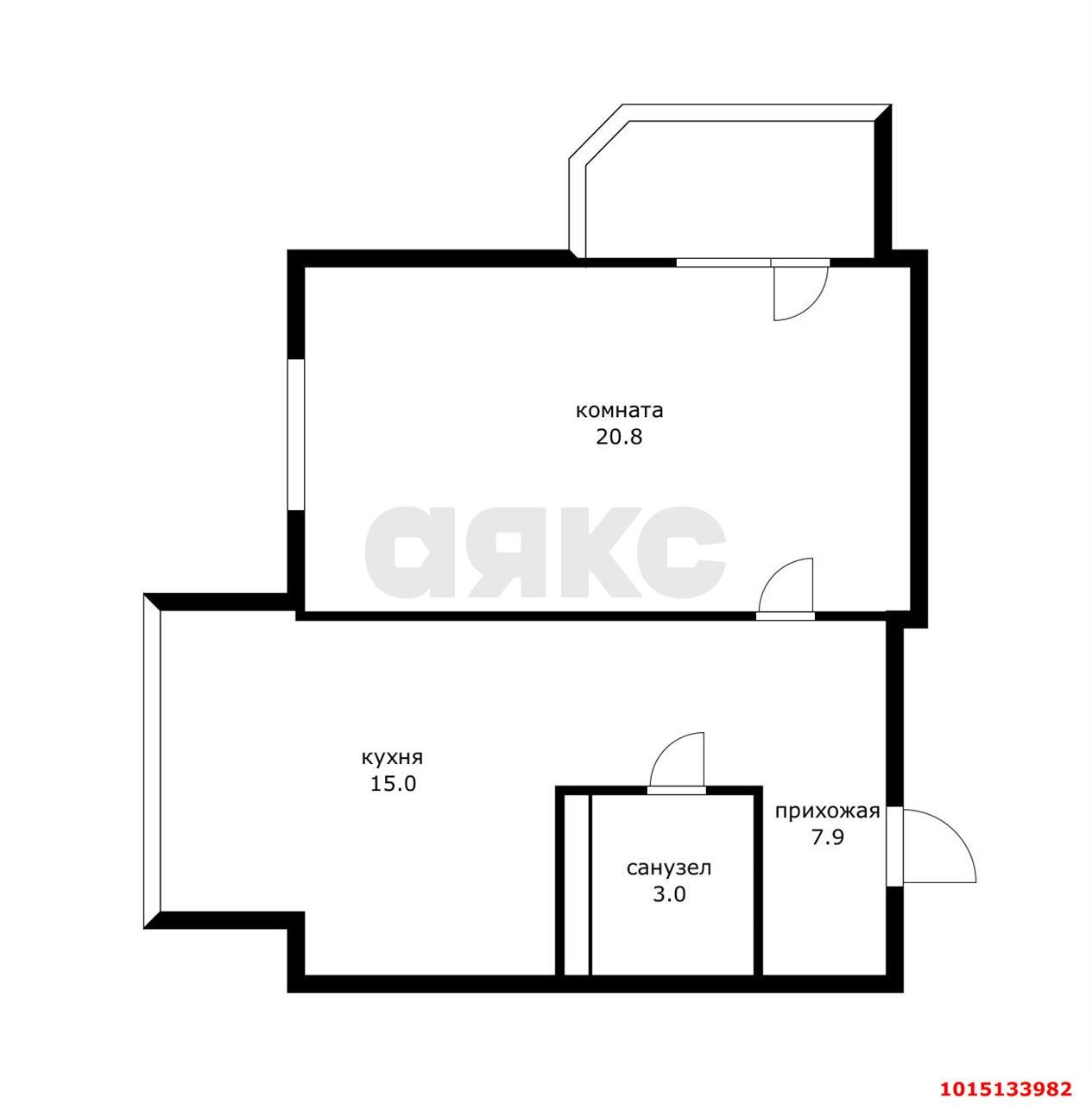 Фото №9: 1-комнатная квартира 46 м² - Краснодар, Фестивальный, пр-кт Константина Образцова, 2/1