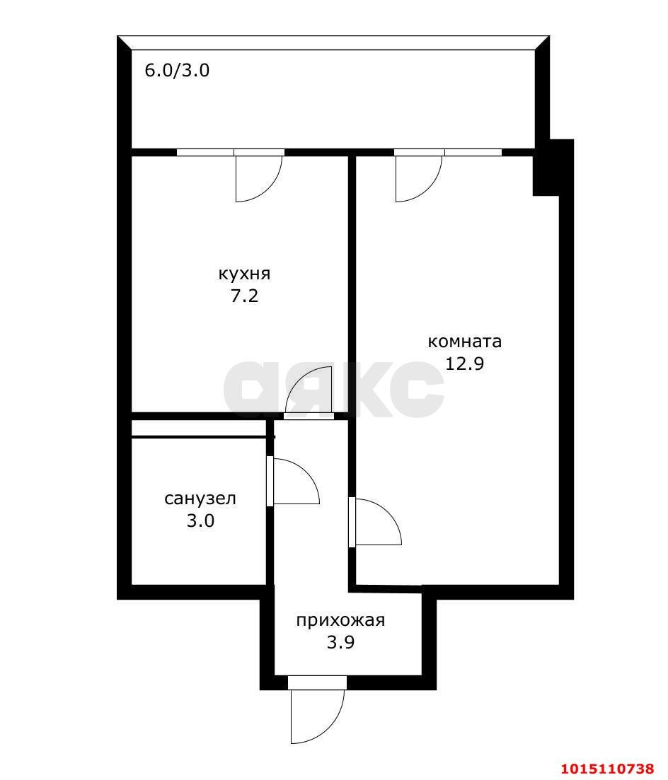 Фото №13: 1-комнатная квартира 33 м² - Краснодар, жилой комплекс Усадьба, ул. имени Валерия Вишневецкого, 11к3