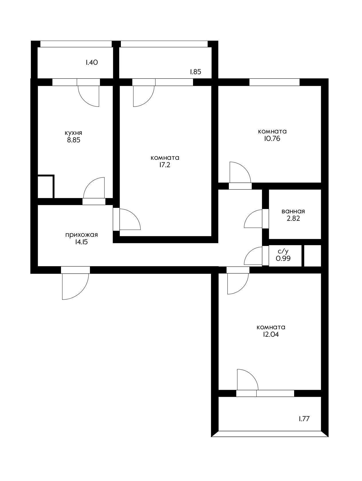 Фото №16: 3-комнатная квартира 72 м² - Краснодар, Прикубанский внутригородской округ, мкр. имени Маршала Жукова, ул. имени Дзержинского, 221