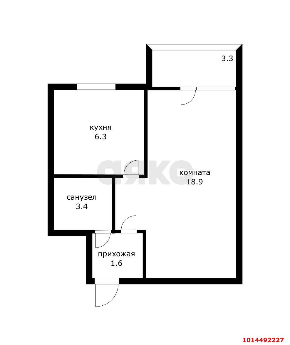 Фото №14: 1-комнатная квартира 33 м² - Краснодар, имени Н.И. Вавилова, ул. Вавилова, 5