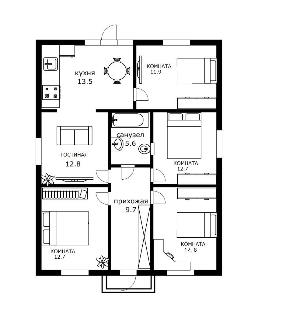 Фото №6: Дом 91 м² + 4.06 сот. - СНТ Строитель, мкр. Прикубанский внутригородской округ, ул. Восточная, 14
