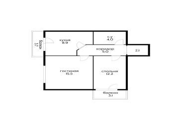Фото №5: 2-комнатная квартира 47 м² - Краснодар, мкр. Музыкальный, ул. имени С.С. Прокофьева, 7