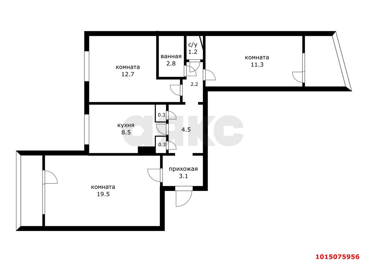 Фото №12: 3-комнатная квартира 67 м² - Краснодар, Комсомольский, ул. Сормовская, 193