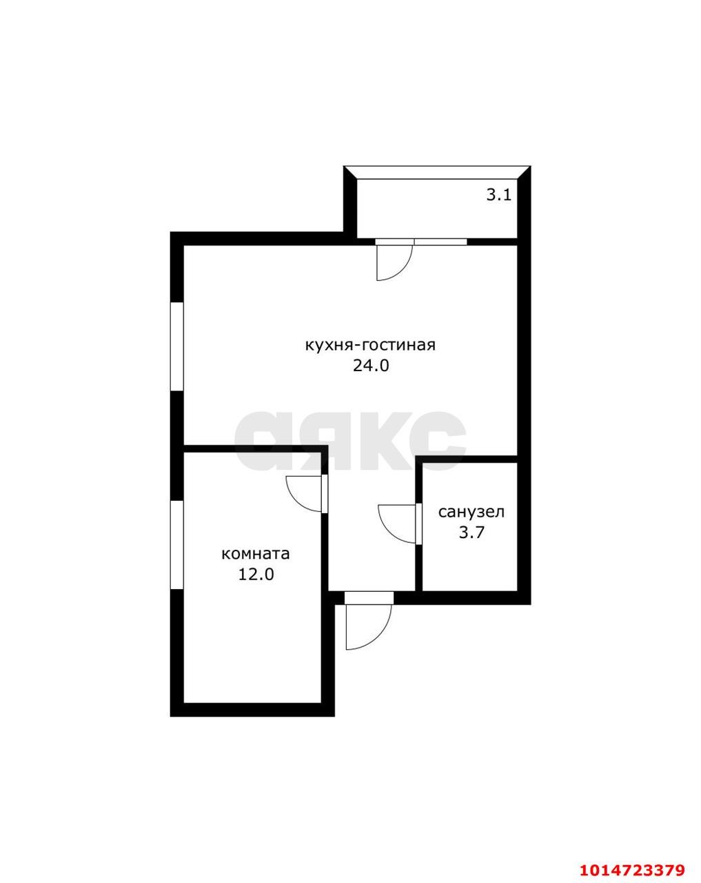 Фото №13: 1-комнатная квартира 43 м² - Краснодар, Завод Радиоизмерительных Приборов, пер. Гаражный, 12/3к1