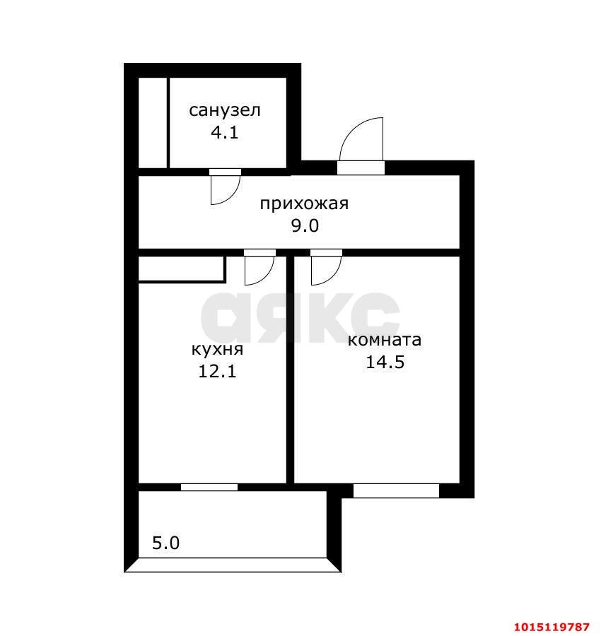 Фото №8: 1-комнатная квартира 42 м² - Краснодар, ЖК Солнечный Парк, ул. имени Симиренко, 37к3
