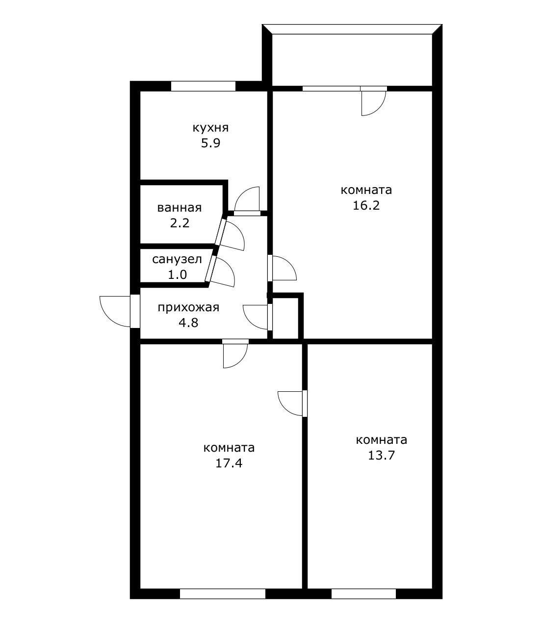 Фото №11: 3-комнатная квартира 61 м² - Краснодар, Карасунский внутригородской округ, мкр. Хлопчато-бумажный Комбинат, ул. Новороссийская, 182