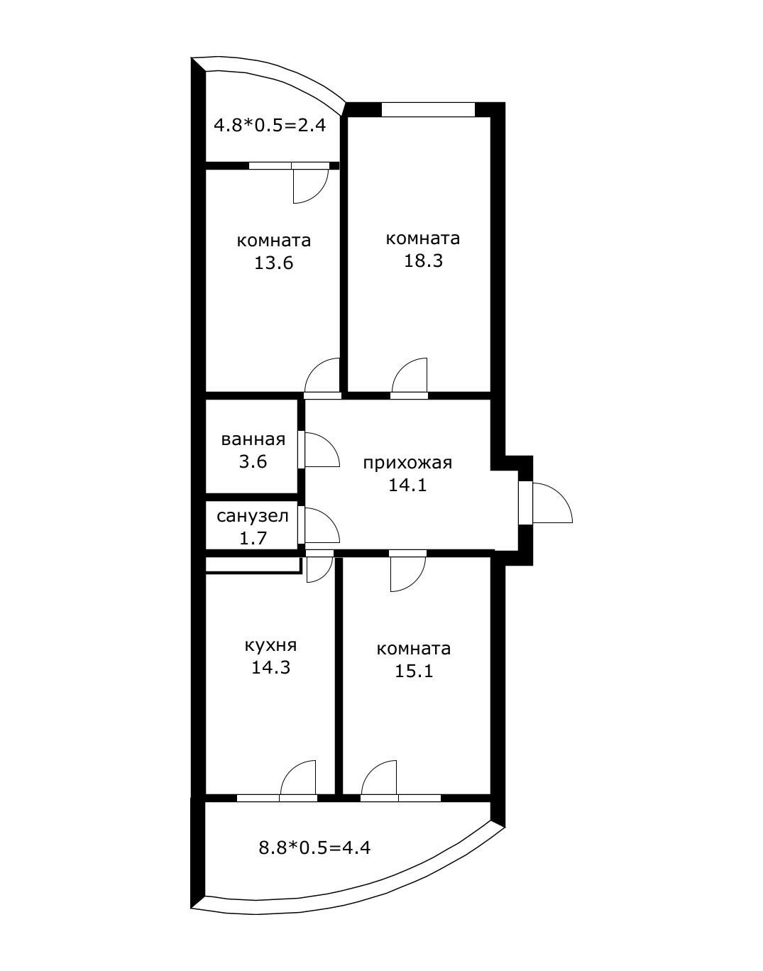 Фото №7: 3-комнатная квартира 80 м² - Краснодар, Прикубанский внутригородской округ, Россинского, мкр. жилой комплекс Дружный, ул. Адмирала Серебрякова, 3к1