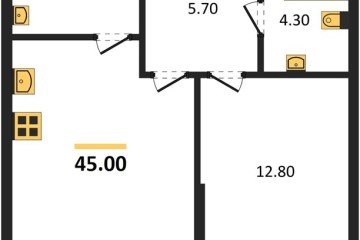 Фото №1: 1-комнатная квартира 45 м² - Краснодар, мкр. Догма Парк, 