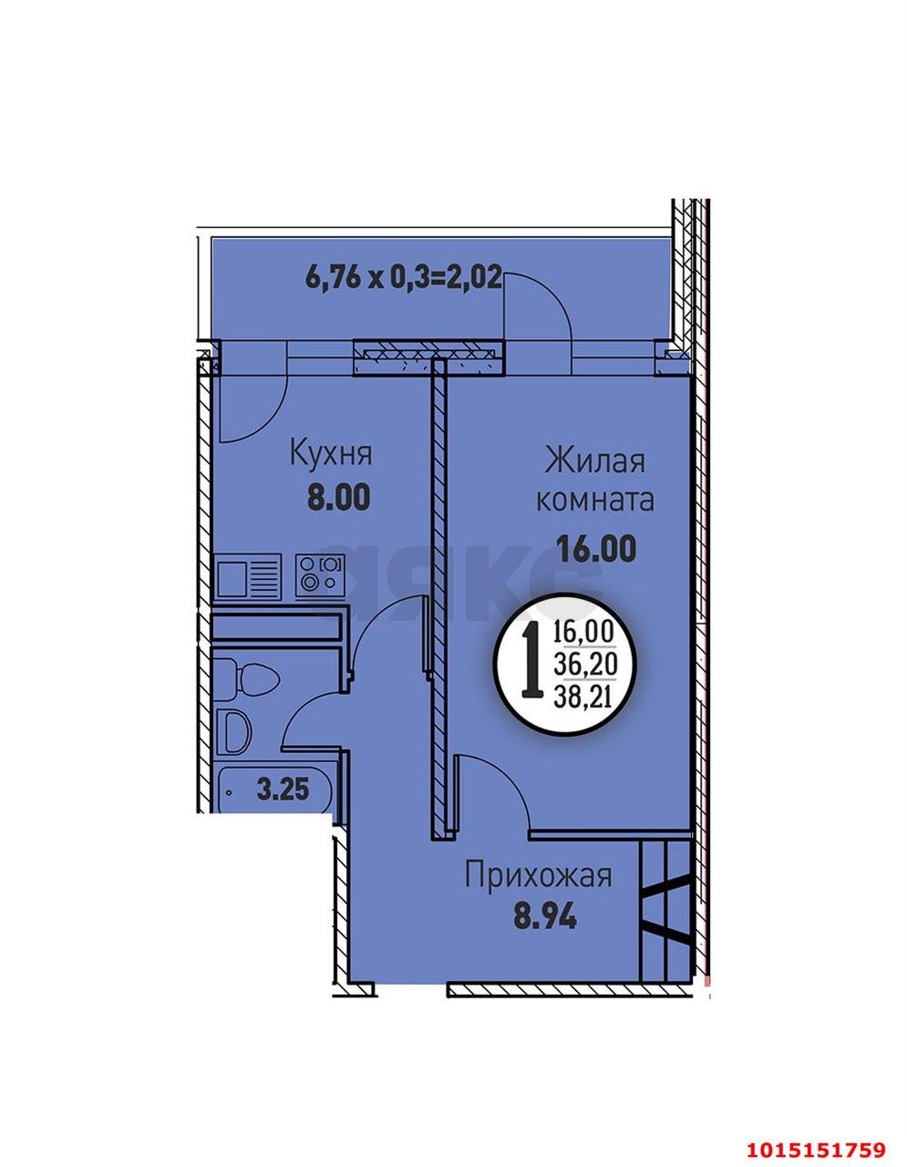 Фото №17: 1-комнатная квартира 43 м² - Краснодар, ЖК Цветы, ул. Круговая, 4Вк2