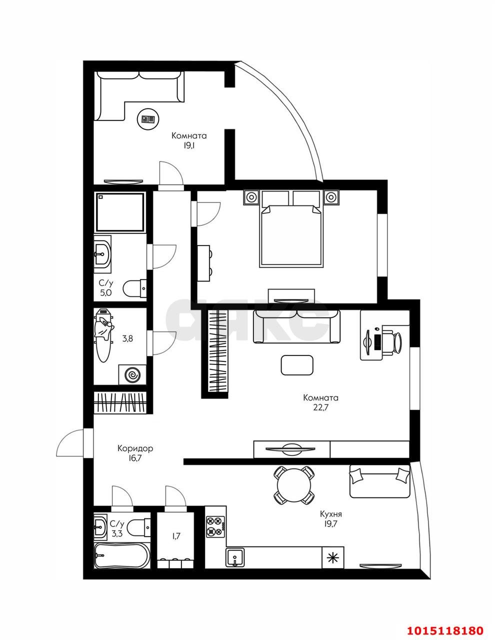 Фото №19: 3-комнатная квартира 109 м² - Краснодар, Западный внутригородской округ, ул. Кожевенная, 24