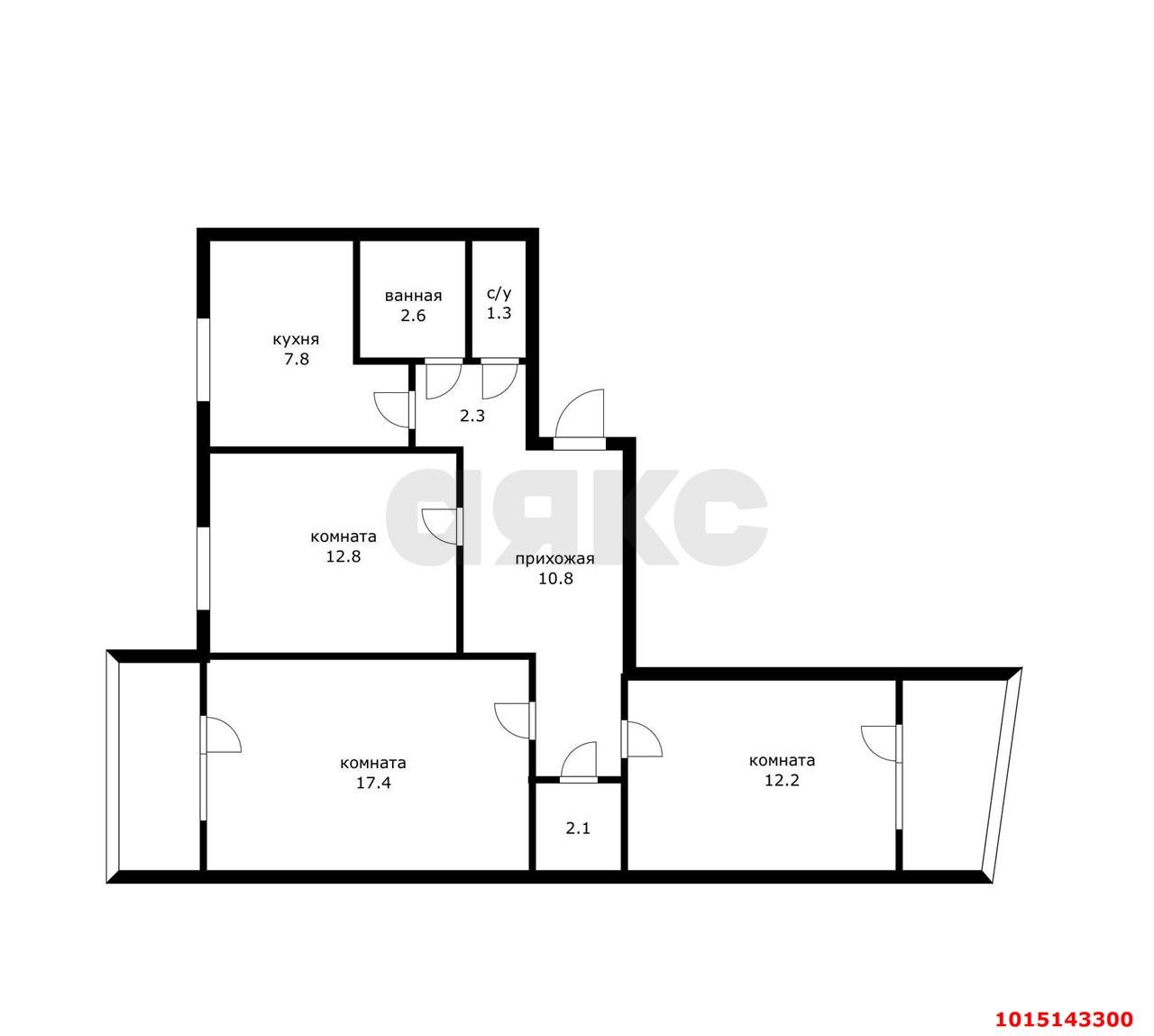 Фото №11: 3-комнатная квартира 76 м² - Краснодар, Юбилейный, ул. Думенко, 14
