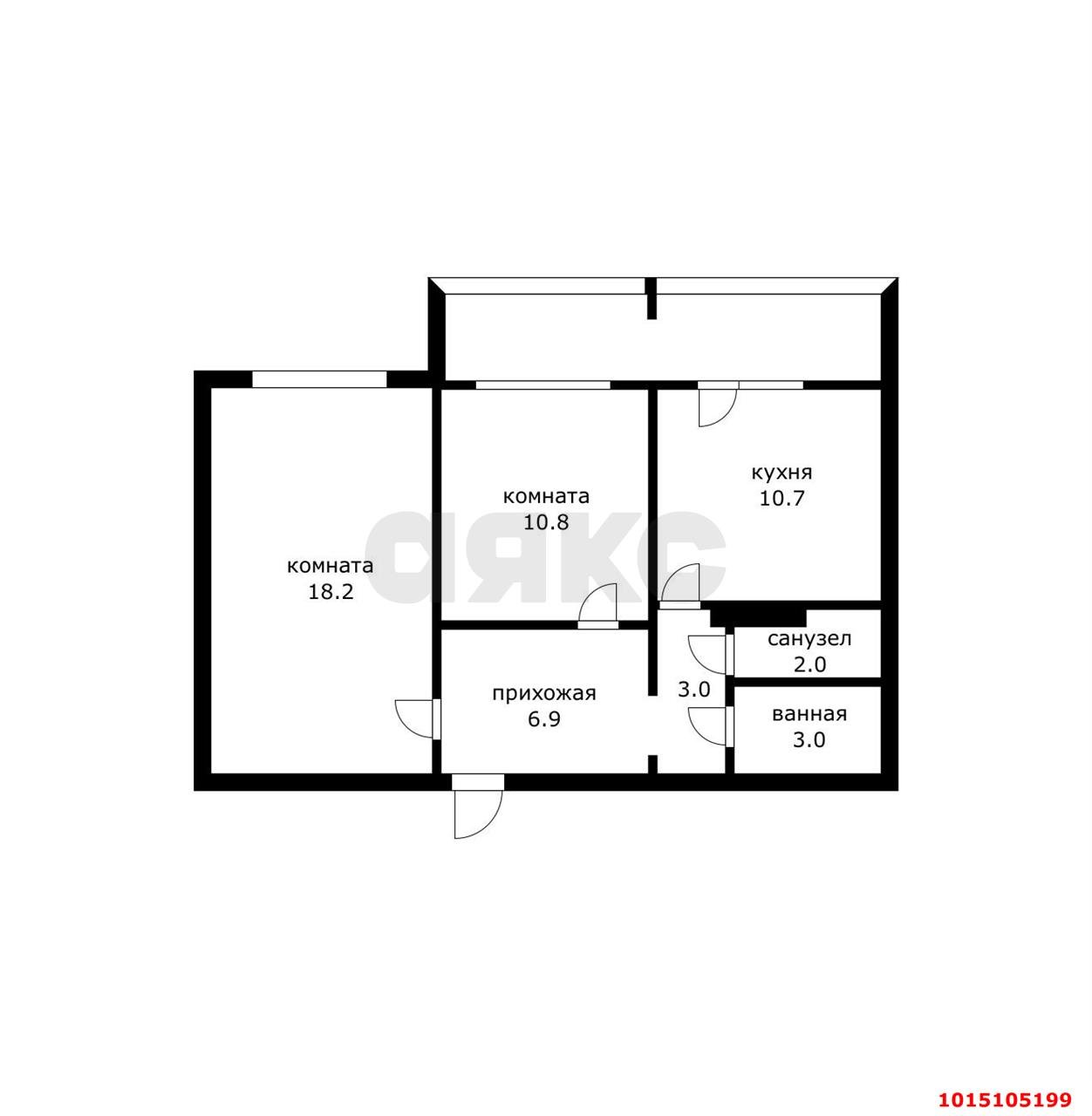 Фото №12: 2-комнатная квартира 54 м² - Краснодар, Сельскохозяйственный Институт, ул. имени Калинина, 13