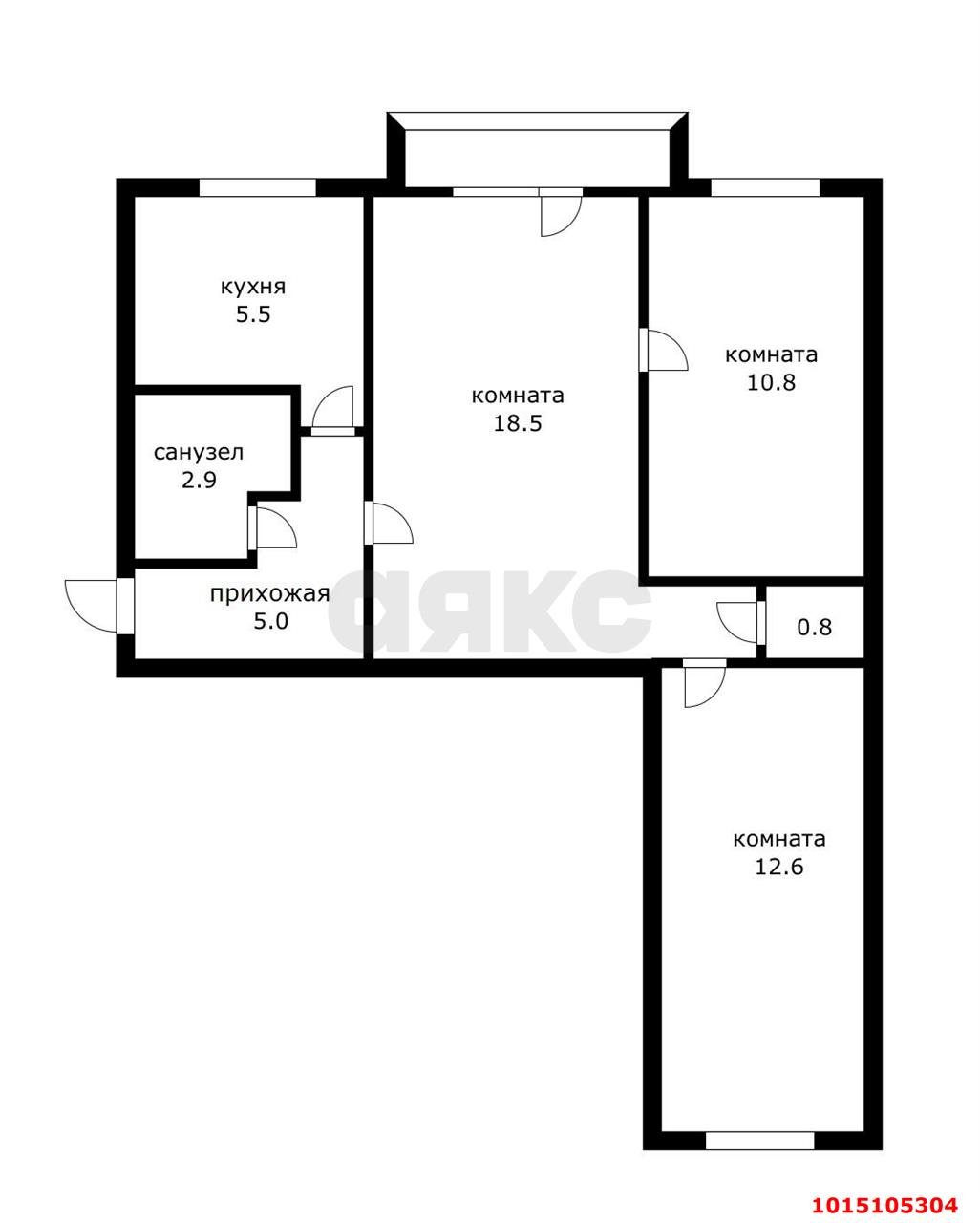 Фото №13: 3-комнатная квартира 55 м² - Краснодар, Черёмушки, ул. 2-я Пятилетка, 11