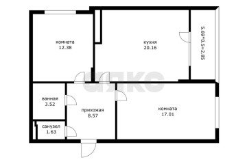 Фото №2: 2-комнатная квартира 63 м² - Краснодар, мкр. Достояние, ул. Конгрессная, 33к1