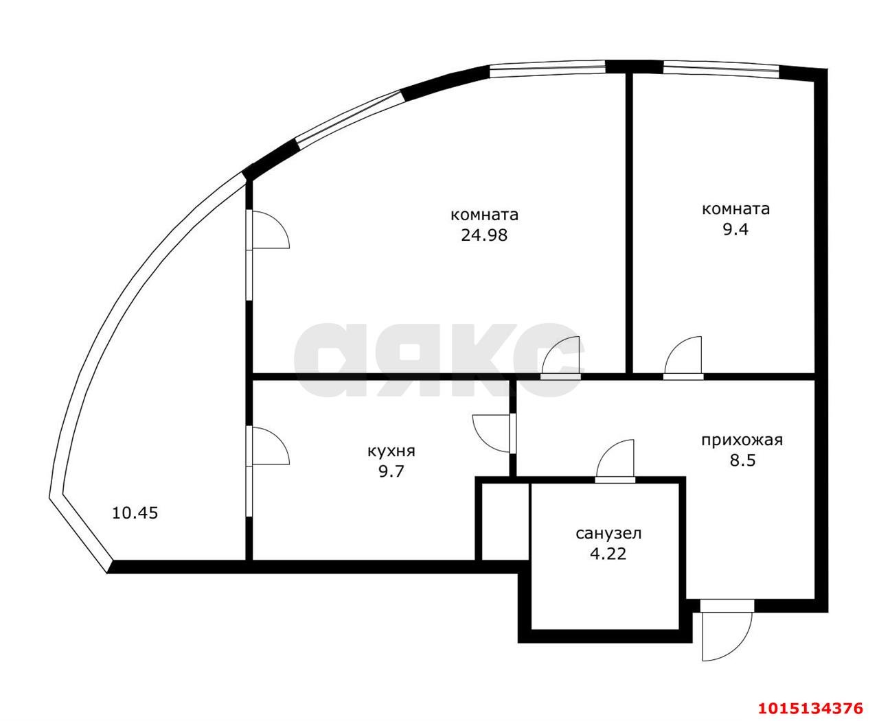 Фото №18: 3-комнатная квартира 58 м² - Краснодар, ЖК Хорошая Погода, ул. Кирилла Россинского, 3/1к1