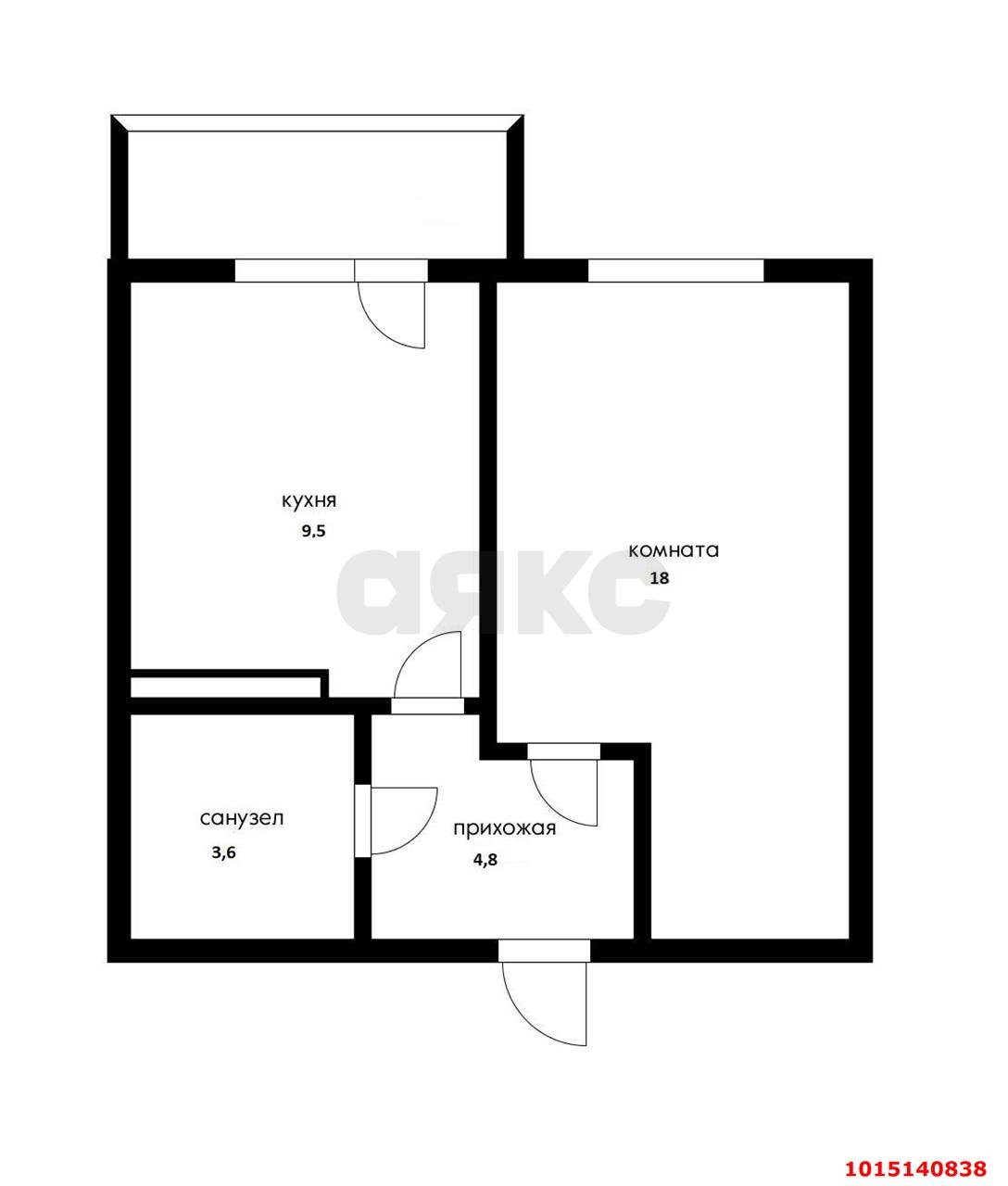 Фото №4: 1-комнатная квартира 38 м² - Краснодар, Московский, ул. имени Николая Семеновича Котлярова, 17