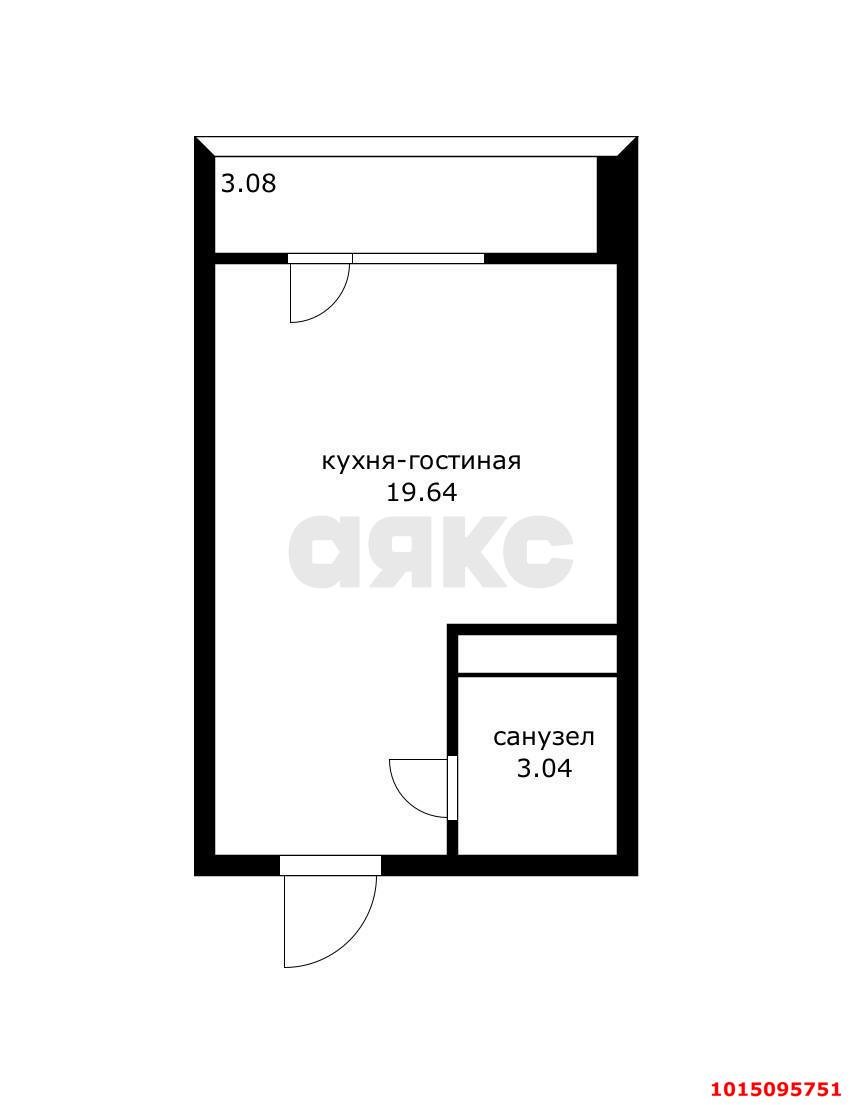 Фото №17: Студия 22 м² - Краснодар, Славянский, ул. Заполярная, 37к4