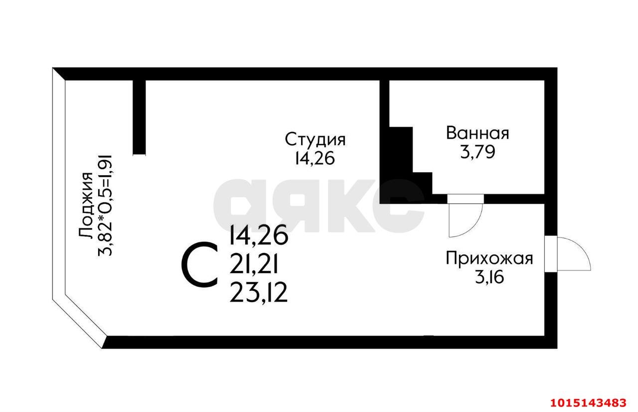 Фото №5: Студия 21 м² - Краснодар, жилой комплекс Ural, ул. Уральская, 87/7