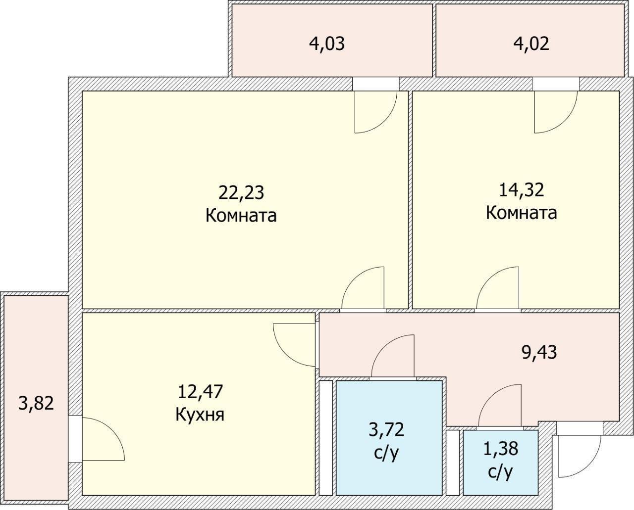 Фото №5: 2-комнатная квартира 74 м² - Краснодар, Почтовый, жилой комплекс Авиатор, Карасунский внутригородской округ, мкр. Гидростроителей, ул. имени Валерия Гассия, 2