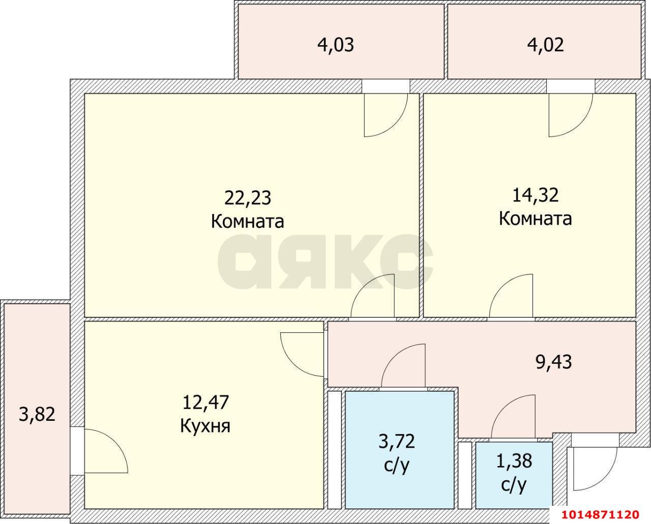 Фото №5: 2-комнатная квартира 74 м² - Краснодар, жилой комплекс Авиатор, ул. имени Валерия Гассия, 2