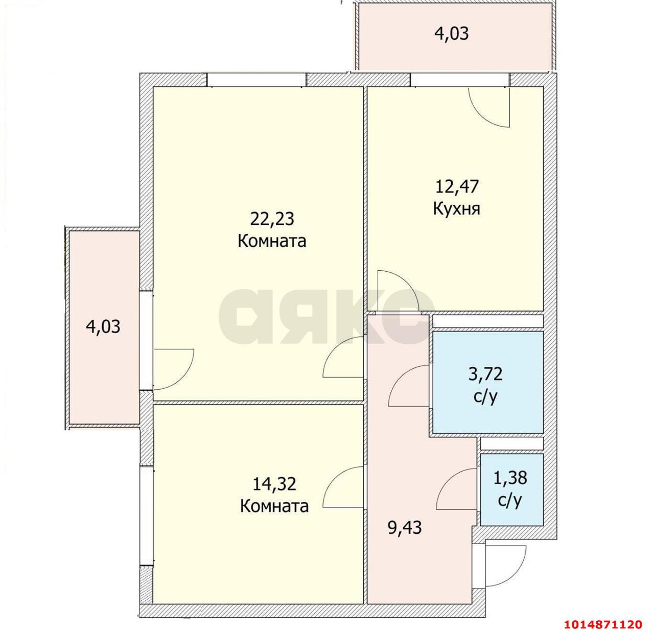 Фото №8: 2-комнатная квартира 74 м² - Краснодар, Почтовый, жилой комплекс Авиатор, Карасунский внутригородской округ, мкр. Гидростроителей, ул. имени Валерия Гассия, 2