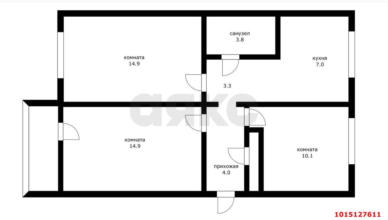 Фото №8: 3-комнатная квартира 62 м² - Краснодар, Черёмушки, ул. Селезнёва, 88