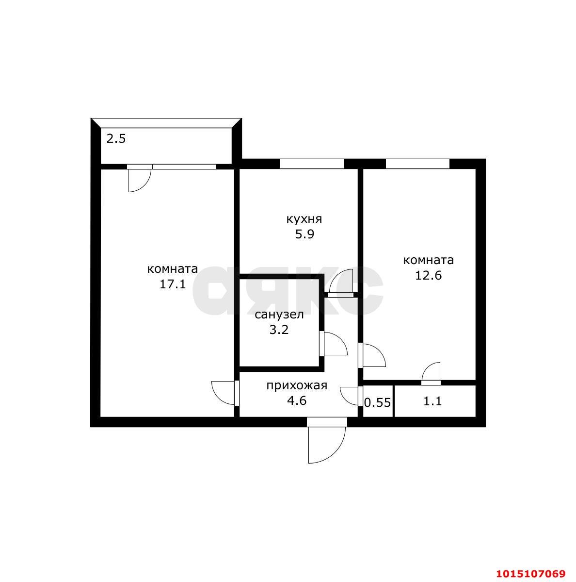 Фото №15: 2-комнатная квартира 44 м² - Краснодар, Славянский, ул. Красных Партизан, 161/3