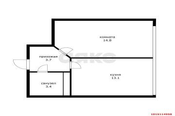 Фото №1: 1-комнатная квартира 35 м² - Краснодар, мкр. квартал Самолёт 7, ул. Дмитрия Есаулко