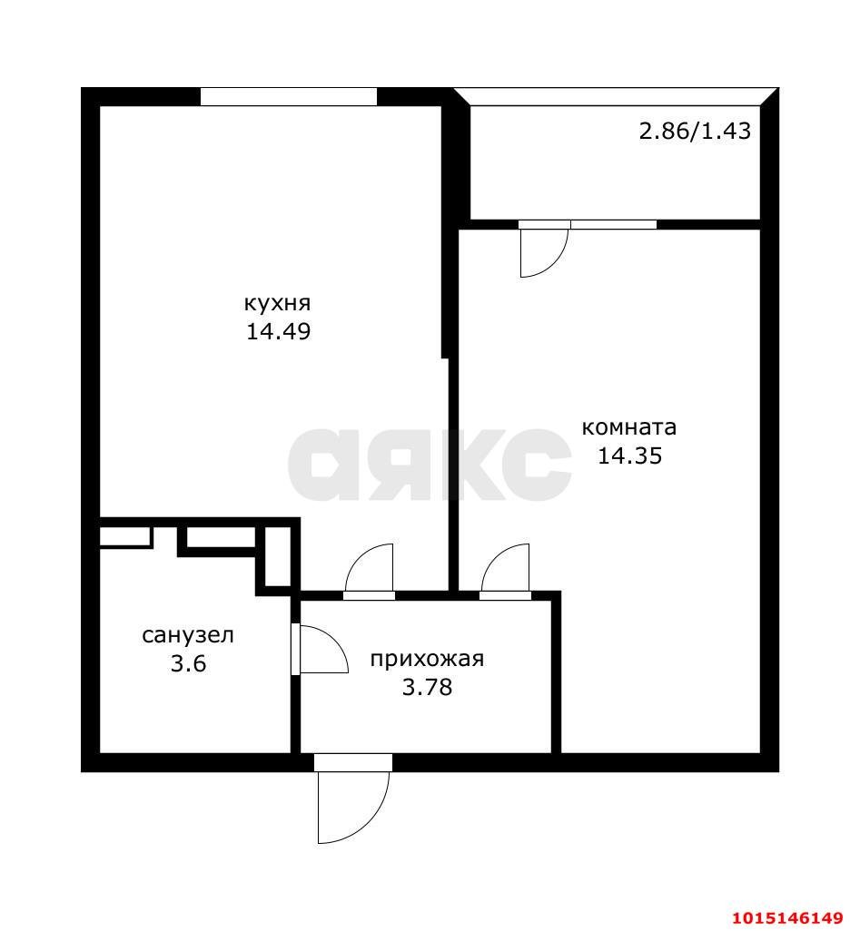Фото №7: 1-комнатная квартира 39 м² - Краснодар, ЖК Смородина, ул. имени Владимира Жириновского, 1к8