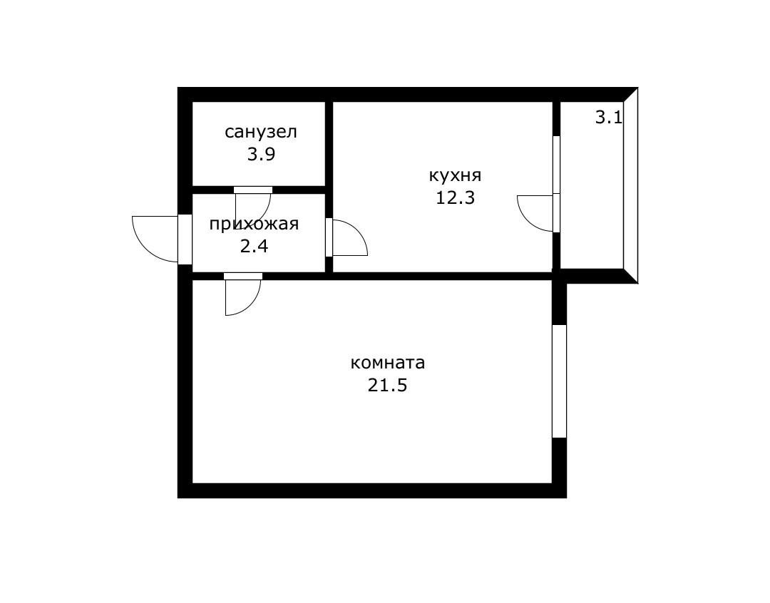 Фото №4: 1-комнатная квартира 40 м² - Российский, мкр. Прикубанский внутригородской округ, пр-д Тверской, 4