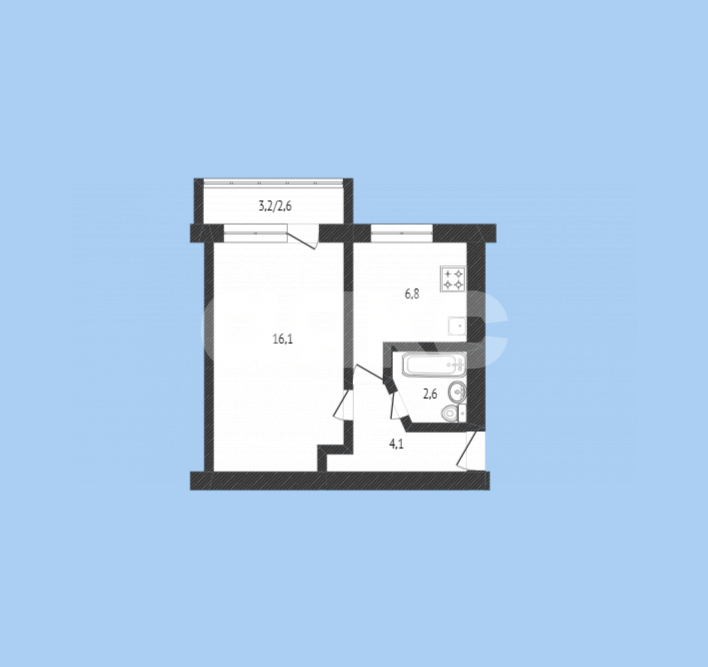 Фото №8: 1-комнатная квартира 32 м² - Луганск, квартал Гагарина, 20
