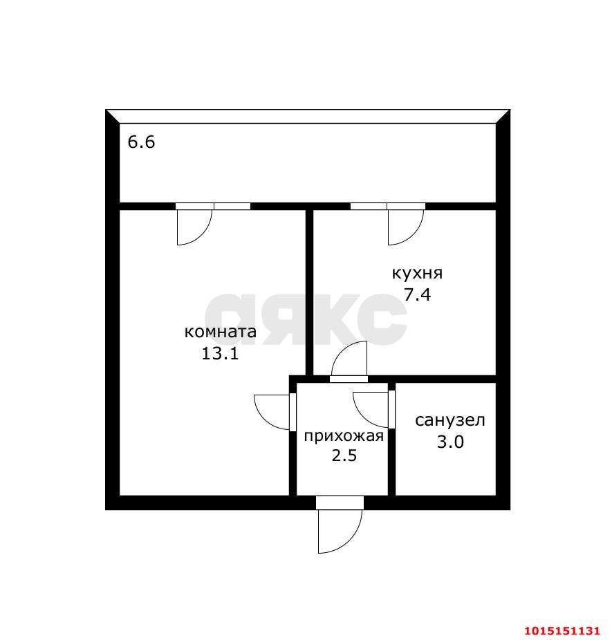 Фото №7: 1-комнатная квартира 32 м² - Новая Адыгея, жилой комплекс Золотая линия 2, ул. Бжегокайская, 25к1