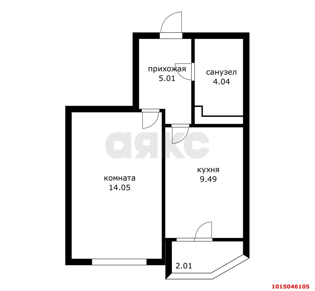 Фото №5: 1-комнатная квартира 36 м² - Краснодар, жилой комплекс Видный, ул. Командорская, 3к1