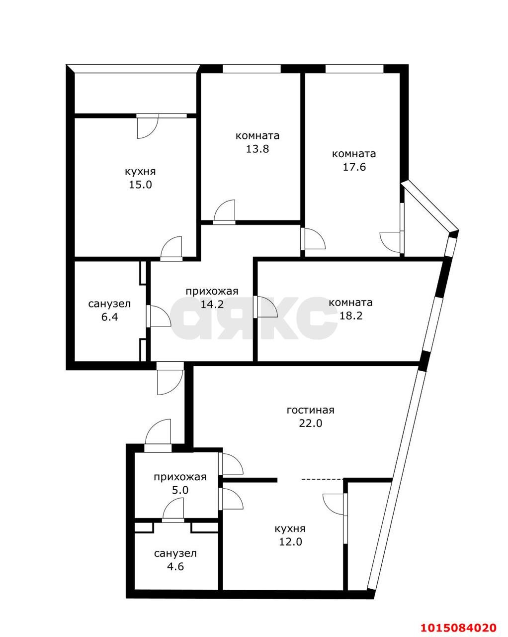 Фото №5: 4-комнатная квартира 141 м² - Краснодар, жилой комплекс Сказка Град, ул. имени В.Н. Мачуги, 166